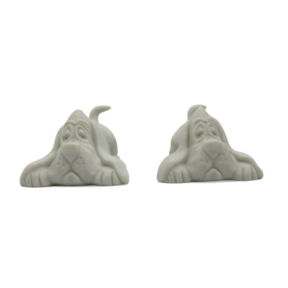 HALLMARK Basset HOUND Porcelain Handcrafted In Japan Dog Pair Figurines 1975 VTG - Picture 2 of 11